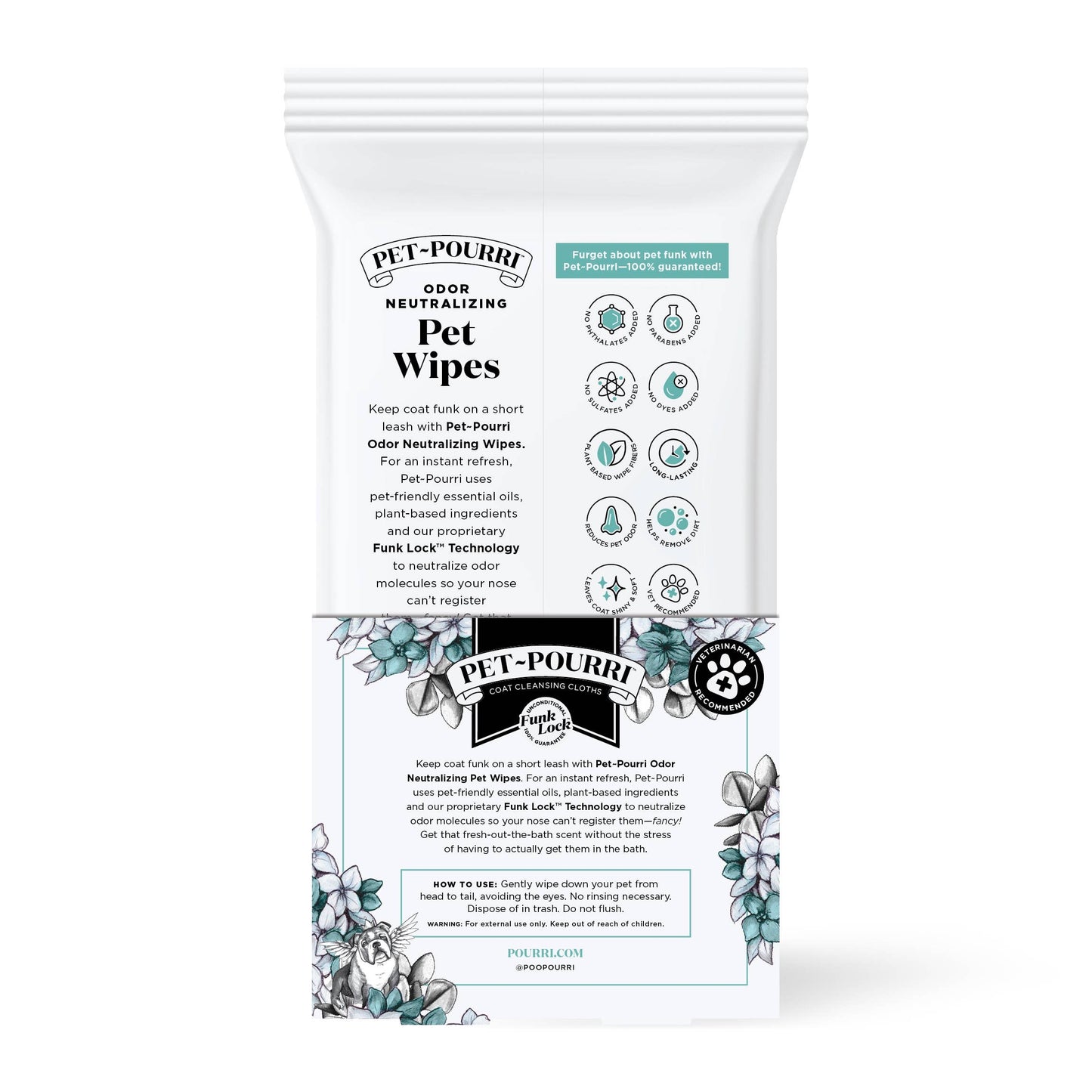 Pet~Pourri - Pet Coat Wipes - 50ct - Pawsitively Fresh