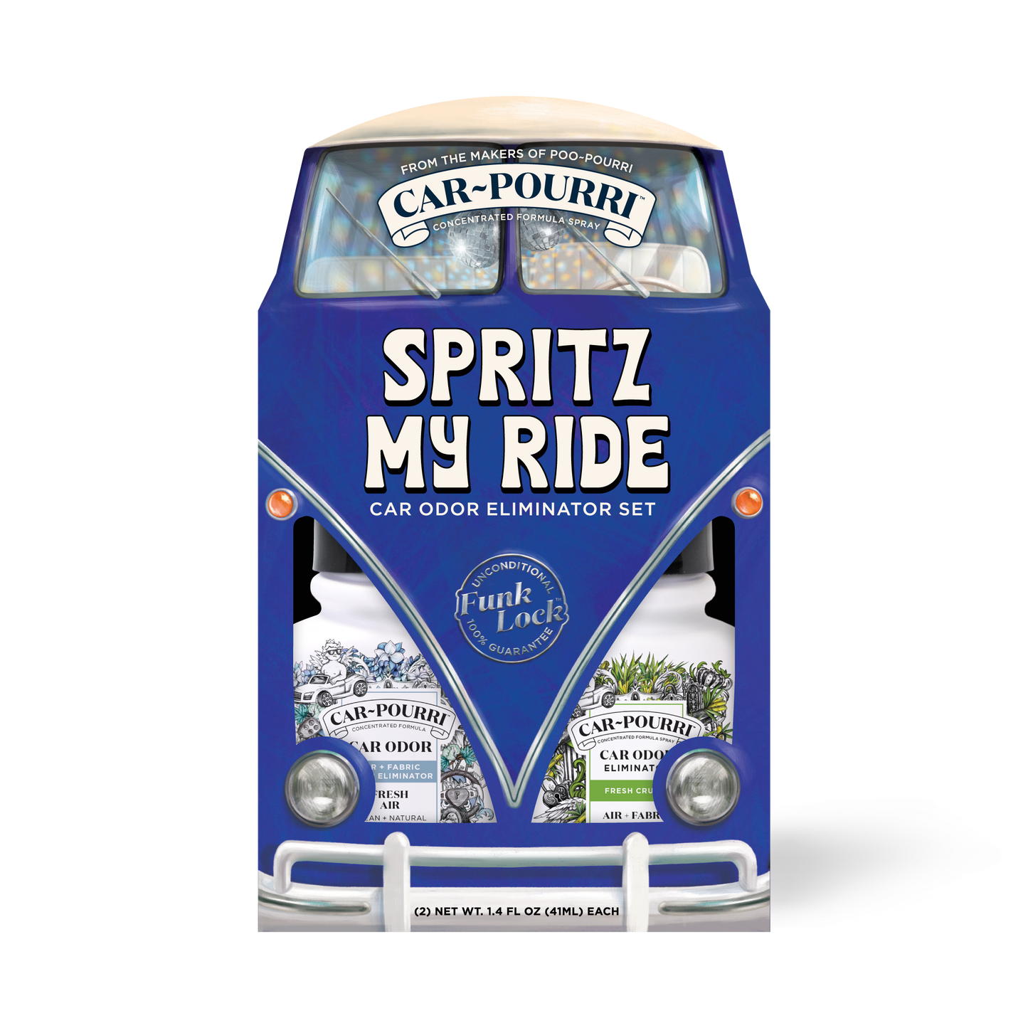 Car~Pourri Air + Fabric Spritz My Ride 1.4oz 2-Pack Gift Set