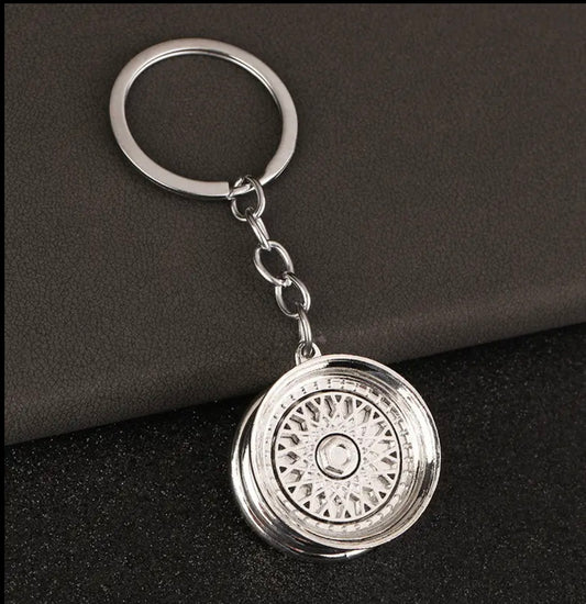 CHROME WHEEL KEYCHAIN