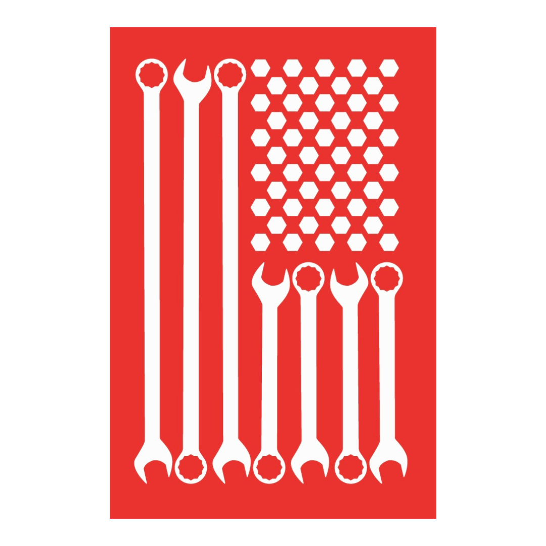 WRENCH FLAG DECAL