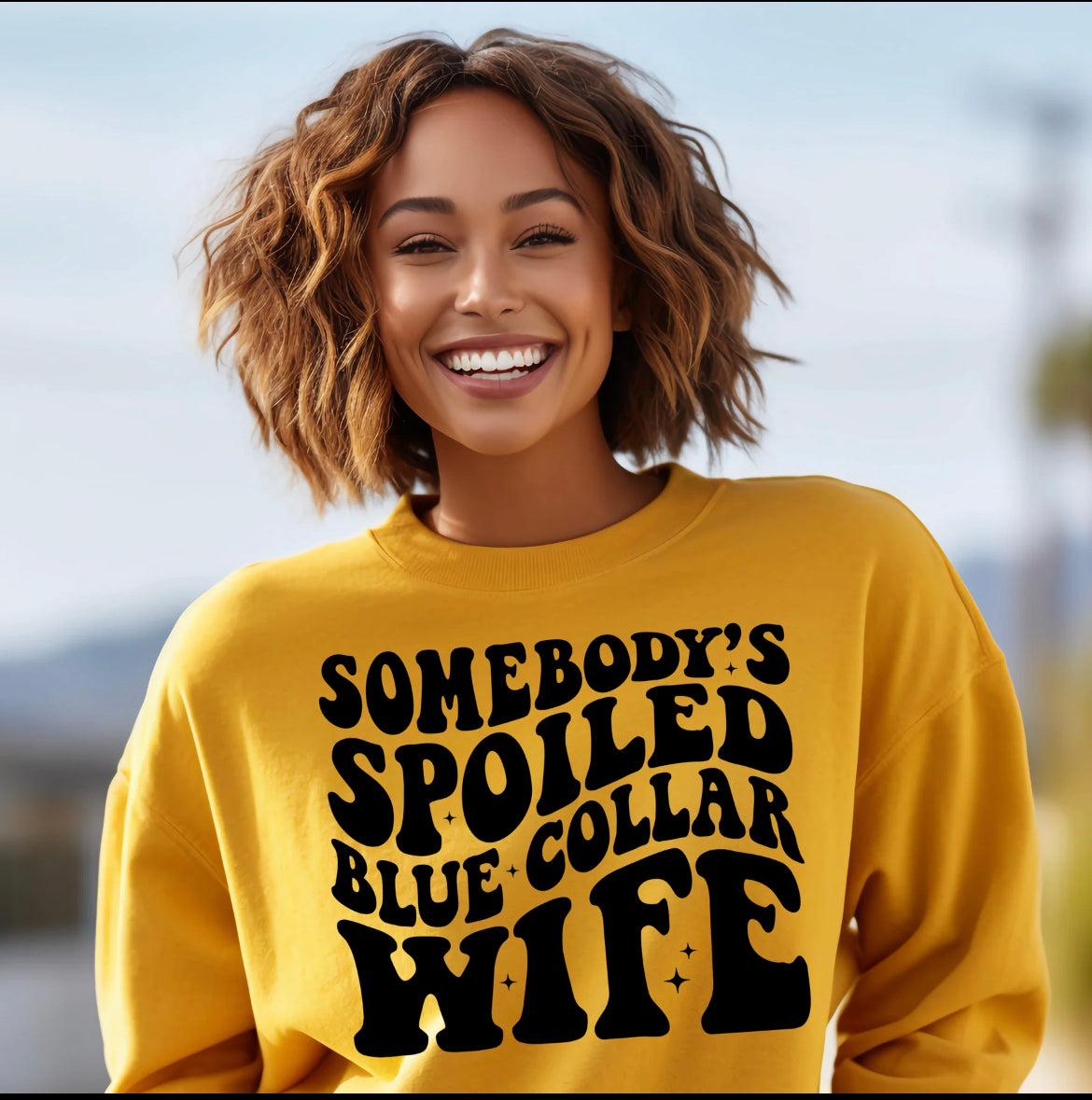 SOMEBODYS SPOILED BLUE COLLAR WIFE TEE